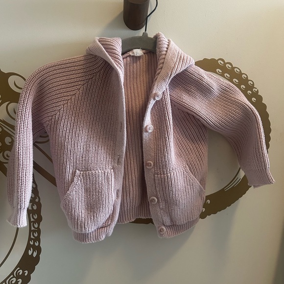 Pink Knit Button-Up hoodie Cardigan for Kids - Picture 3 of 10